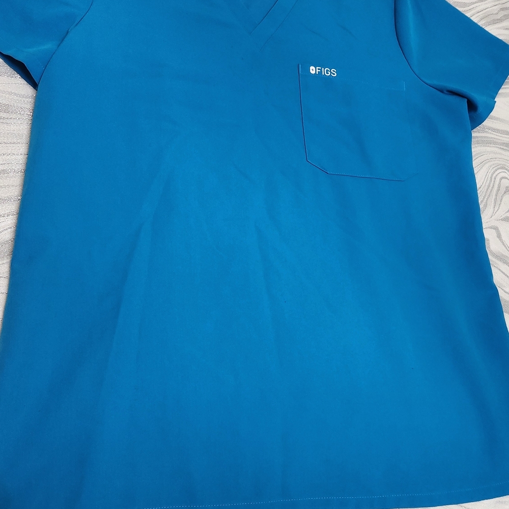 Figs Catarina Scrub Top- Extreme Blue Color